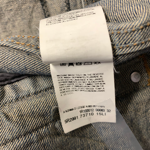 GALLIANO Size 38 Blue White Paint Splatter Cotton Denim Jacket