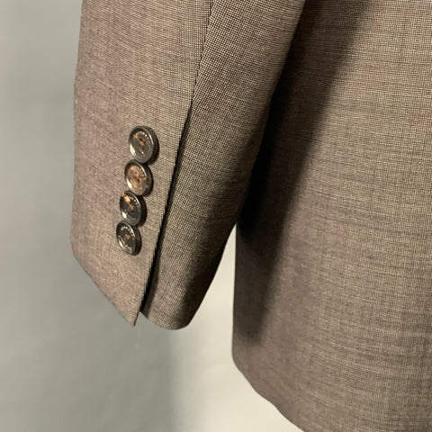 BURBERRY Costume gris en laine vierge à revers cranté, taille 46 Regular