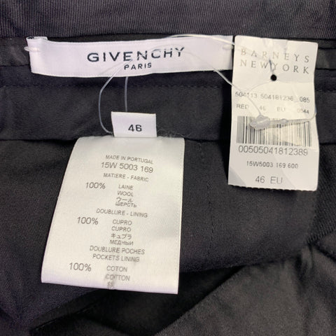 GIVENCHY Size 30 Black Red Grey Stripe Wool Flat Front Dress Pants