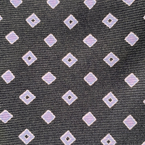 KITON Black Purple Diamond Silk Tie