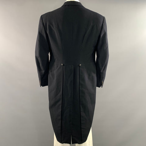 RICHMAN BROTHERS Chest Size 44 Black Wool Blend Tails Sport Coat