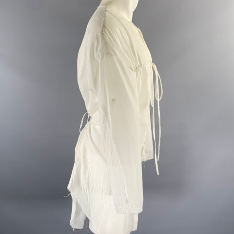 ASKYY TOKYO Size M White Silk Blend Long Sleeve Shirt