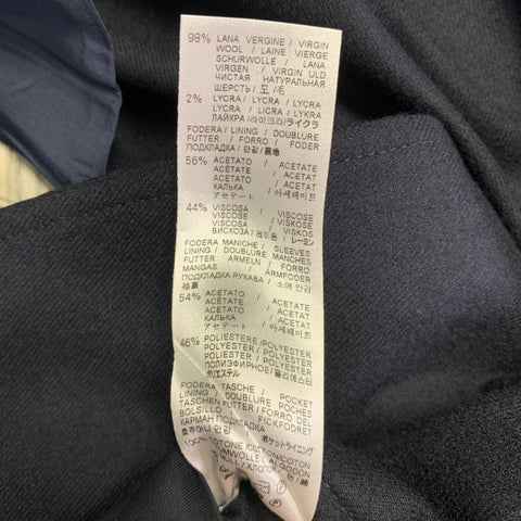 BARENA Taille 38 Blazer en laine mélangée bleu marine à revers crantés