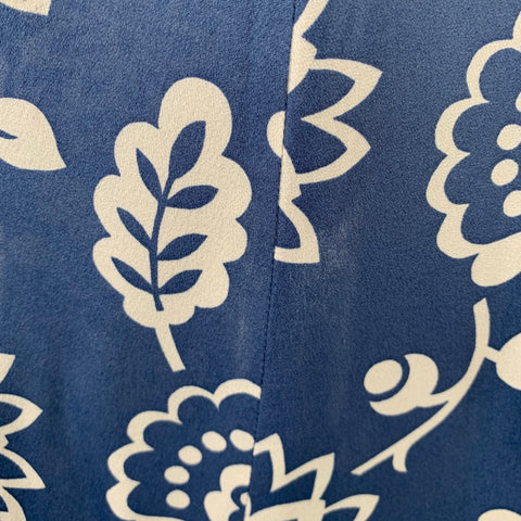 RALPH LAUREN Size 8 Blue White Silk Floral Halter Long Dress