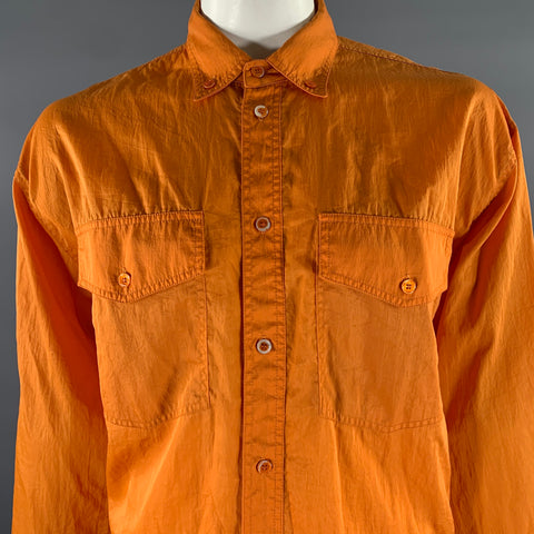 THE FRANKIE SHOP Size M Orange Polyester Oversized Long Sleeve Shirt
