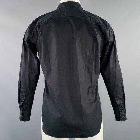 COMME des GARCONS HOMME PLUS Size XS Black Studded Cotton Long Sleeve Shirt