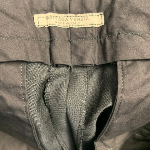 BOTTEGA VENETA Size 34 Black Wool Kid Mohair Notch Lapel Suit