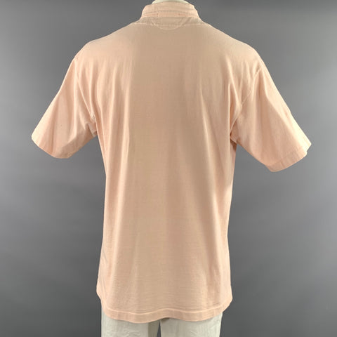 STONE ISLAND Size XL Pale Pink Cotton Buttoned Polo