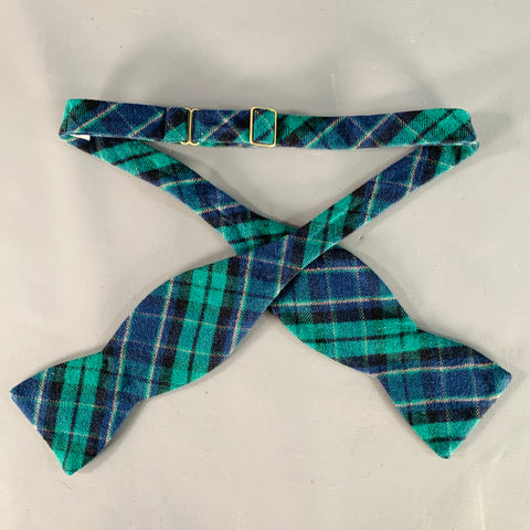 BEAU TIES LTD. Green Navy Blackwatch Cotton Bow Tie