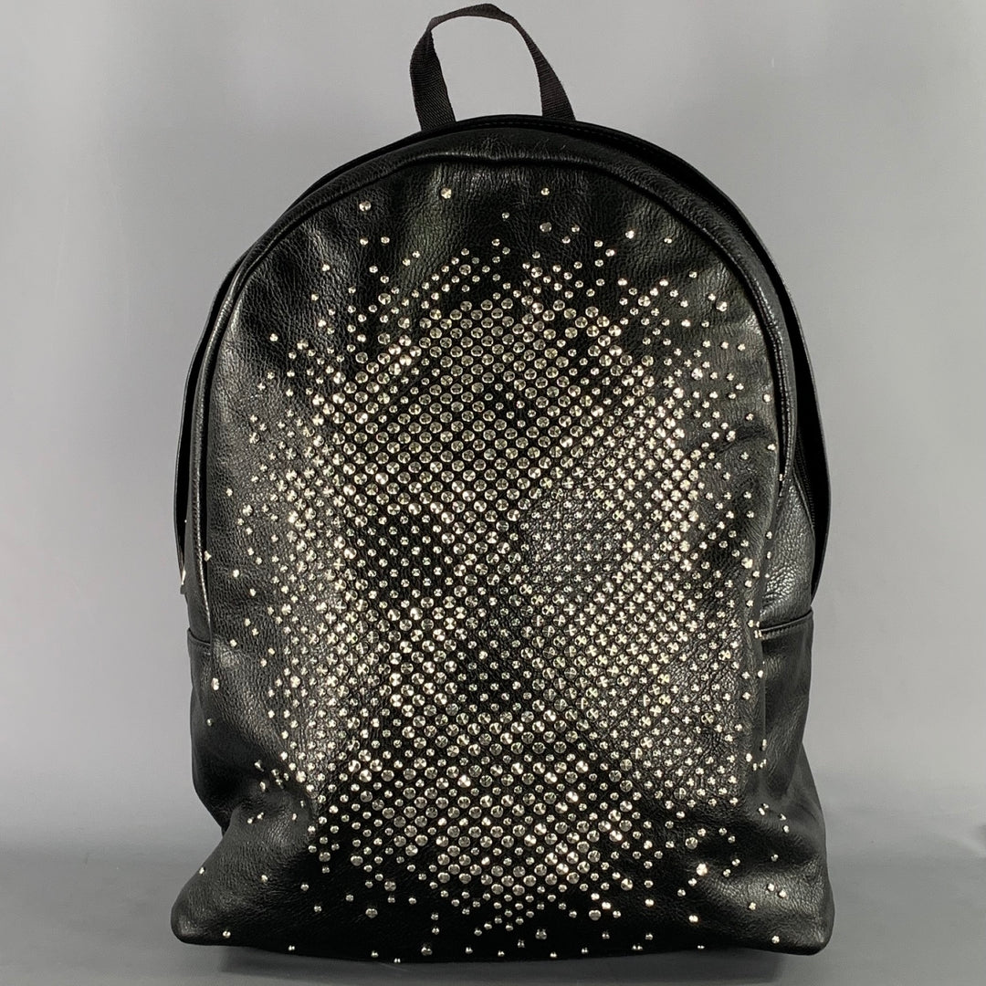 ALEXANDER MCQUEEN Black Silver Skull Leather Backpack Bags