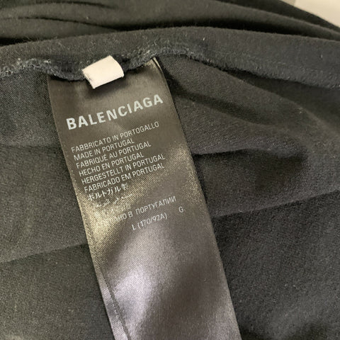 BALENCIAGA Size L Black Photo Cotton  Elastane T Shirt Short Sleeve Shirt
