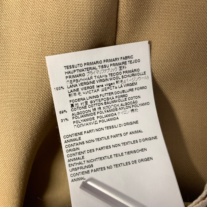 MARNI Size 32 Khaki Wool Button Fly Dress Pants