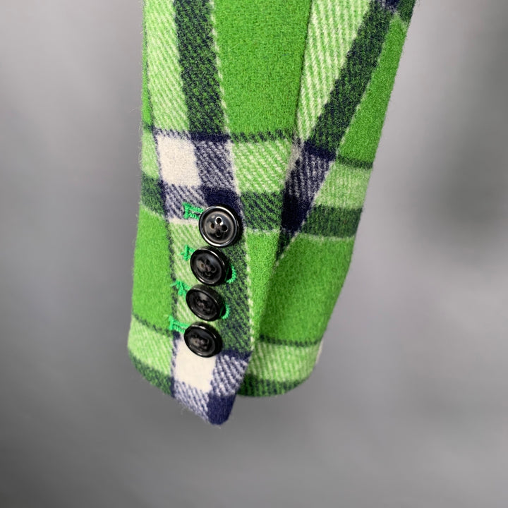 MARC by MARC JACOBS Size S Green Navy Plaid Wool Blend Sport Coat