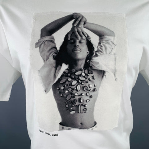 HONEY FUCKING DIJON Size M Willi Ninja White Black Graphic Cotton Crew-Neck T-shirt