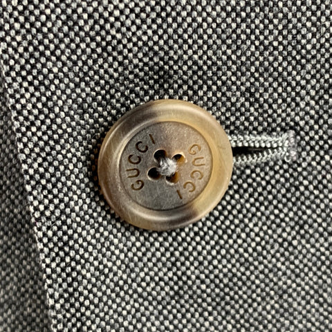 GUCCI Size 44 Black Grey Nailhead Wool Mohair Single Breasted Sport Coat