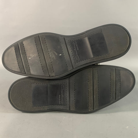SANTONI Size 9.5 Navy Solid Suede Chukka Loafers