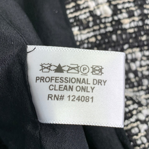 PROENZA SCHOULER Veste Blazer à Boutons Pression en Bouclé de Coton Mélangé Noir et Blanc, Taille 2