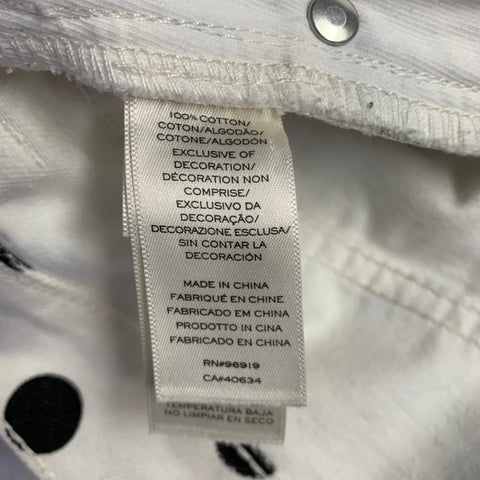 MARC by MARC JACOBS Size 27 White Black Cotton Polka Dot Mini Skirt