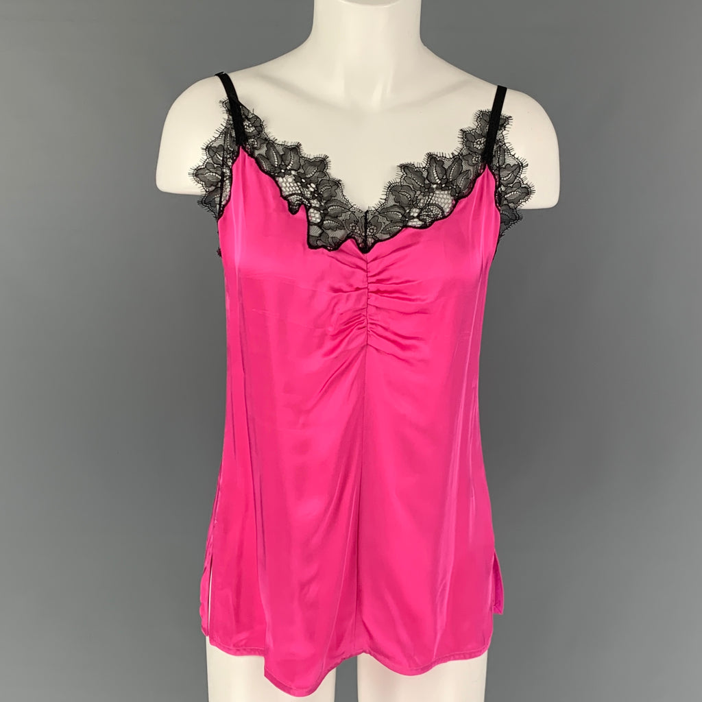 HELMUT LANG Size M Pink Black Lace Viscose Slip Dress Top – Sui Generis  Designer Consignment