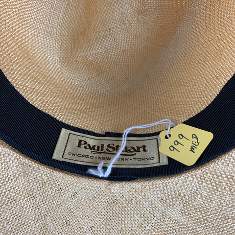 Vintage PAUL STUART Beige Straw Fedora Hat