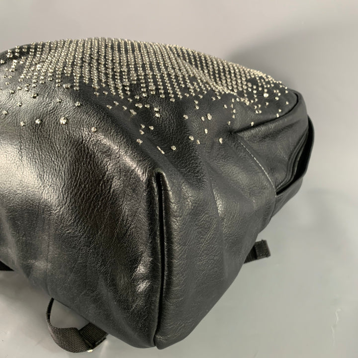 ALEXANDER MCQUEEN Black Silver Skull Leather Backpack Bags