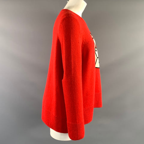 KATE SPADE Size M Red Alpaca Blend Dice Knit Sweater Womens