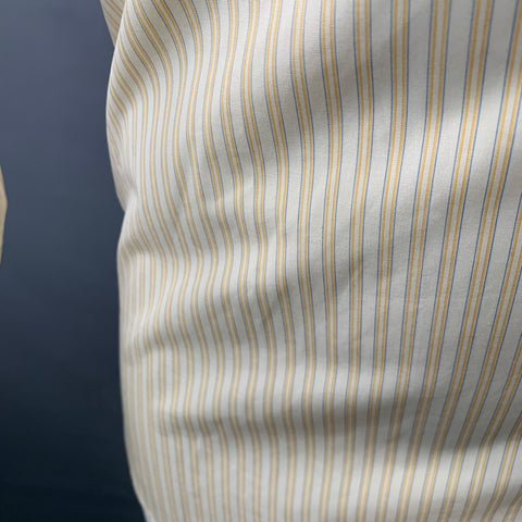 BRIONI Size M Yellow Blue White Stripe Cotton One Pocket Long Sleeve Shirt