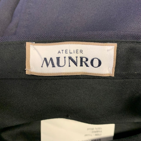 ATELIER MUNRO Size 32 Navy Wool Slim Fit Dress Pants