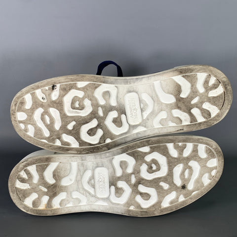 ALEXANDER MCQUEEN Size 10 Blue White Canvas Low Top Sneakers