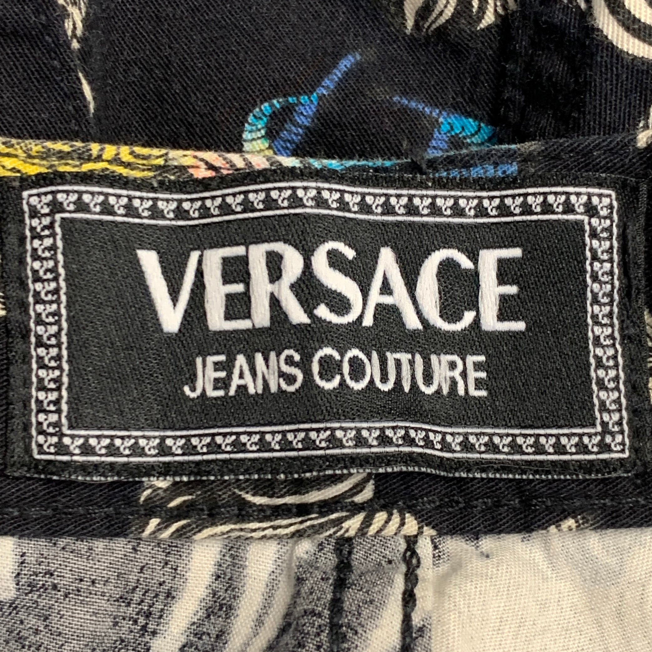 VERSACE JEANS COUTURE ビンテージ！ VERSACE JEANS COUTURE Vintage Size 27 Black Multi Color