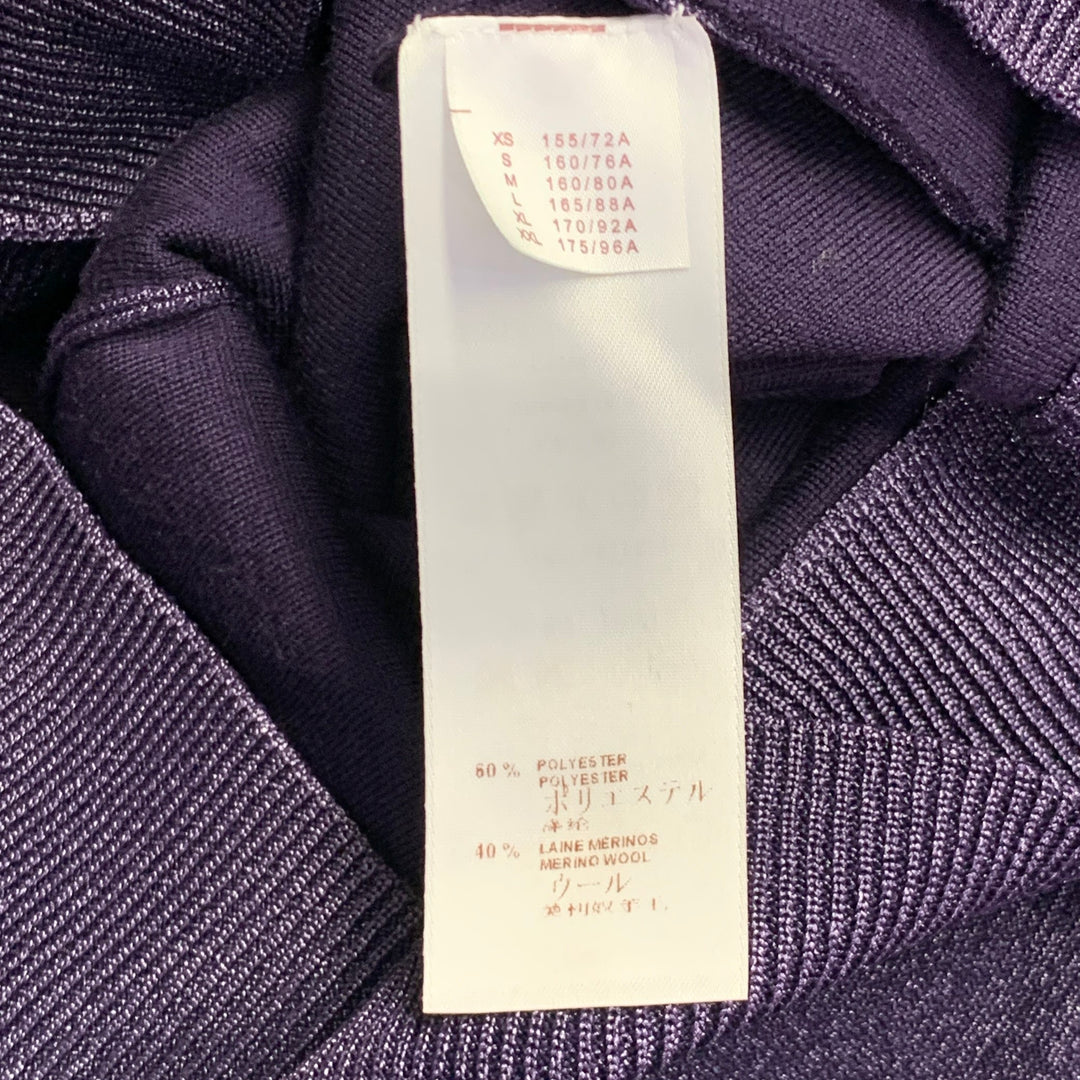 LOUIS VUITTON Size XS Metallic Purple Polyester Merino Wool Mini Polo Dress