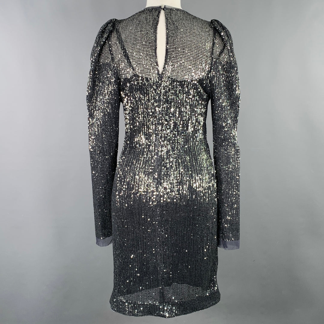 DOROTHEE SCHUMACHER Size M Grey Silver Polyester Sequined Long Sleeve – Sui  Generis Designer Consignment