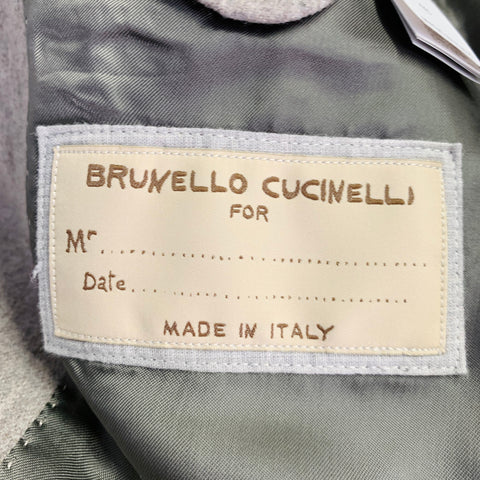 BRUNELLO CUCINELLI Size 38 Light Grey Wool Cashmere Silk Peak Lapel Sport Coat