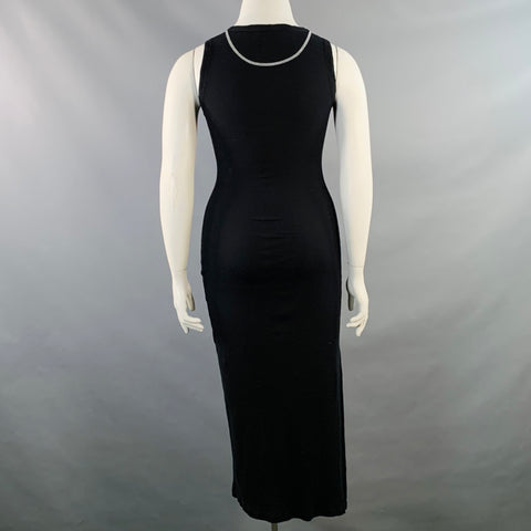 Robe débardeur midi sans manches en jersey côtelé Anagram noir et blanc LOEWE taille XL