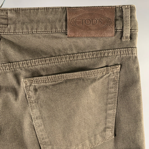 TOD'S Size 36 Grey Cotton Blend Button Fly Casual Pants