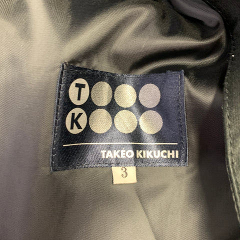 TAKEO KIKUCHI Size L Black Cotton Zip Up Coat