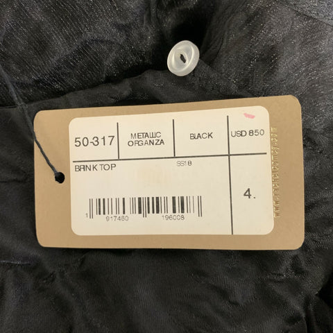 RACHEL COMEY Size 4 Black Silver Silk Blend 50-317 Metallic Dress Top