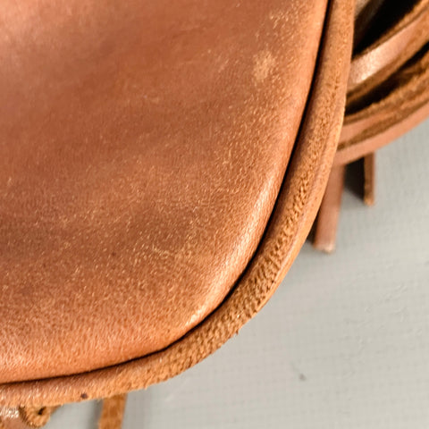 BOTTEGA VENETA Brown Leather Tassels Drawstring Crossbody Bag