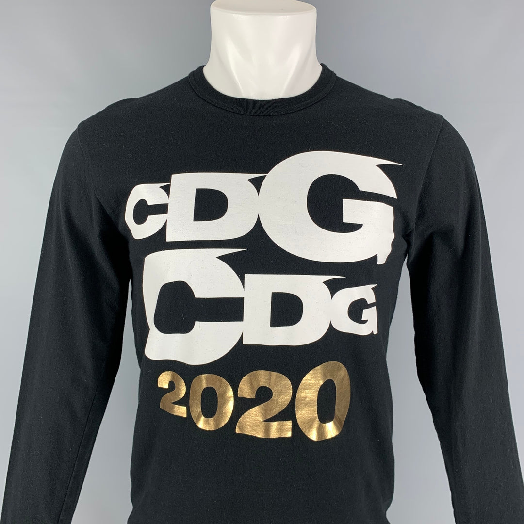 COMME des GARCONS Size M Black Gold Cotton Long Sleeve T-shirt