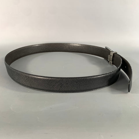 FERRAGAMO Size 40 Black Dark brown Leather Belt