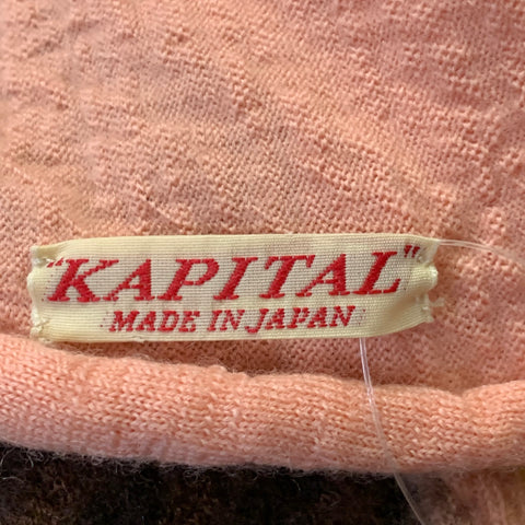 KAPITAL Pink Orange Brown Falling Leaves Tree Oversized Wool Scarf