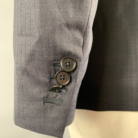 MAISON MARGIELA Size 42  Charcoal Navy Pinstripe Wool Notch Lapel Sport Coat