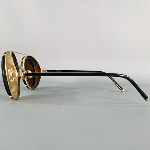 MATSUDA M3080 Black Gold Acetate Sunglasses