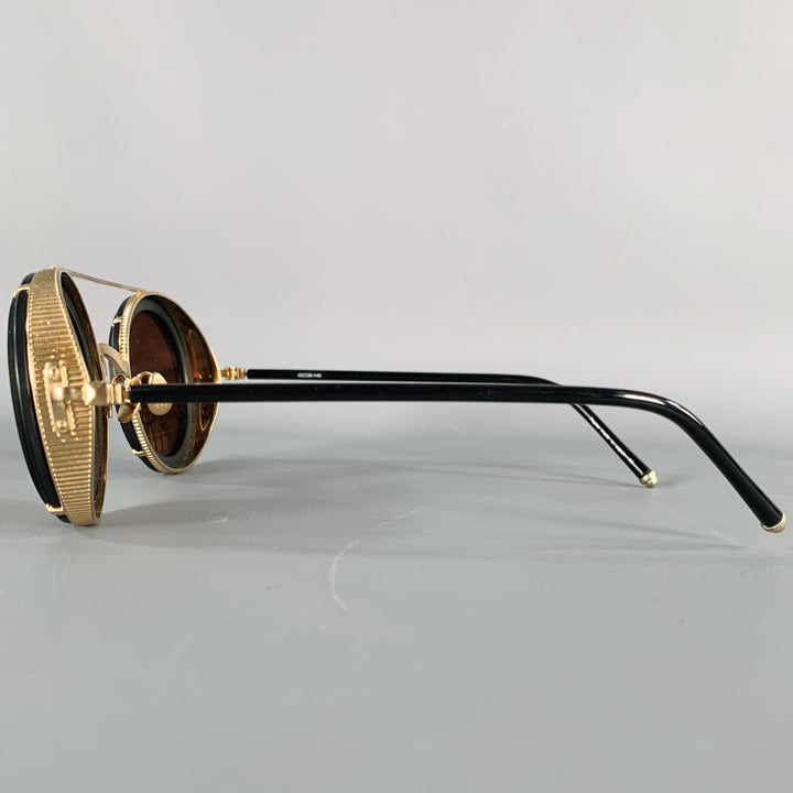 MATSUDA M3080 Black Gold Acetate Sunglasses