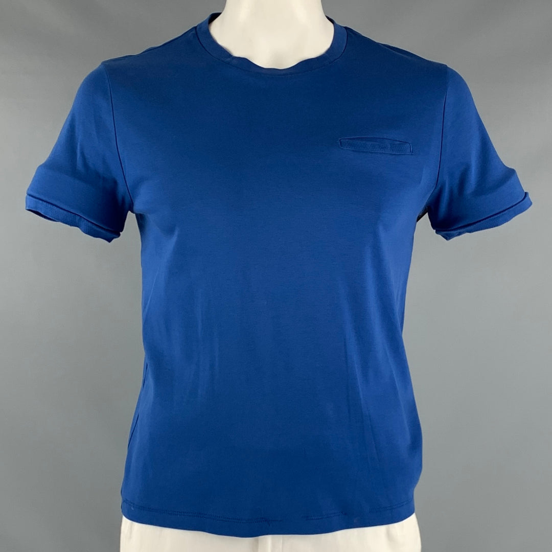 HUGO BOSS Size L Blue Cotton Short Sleeve T-shirt