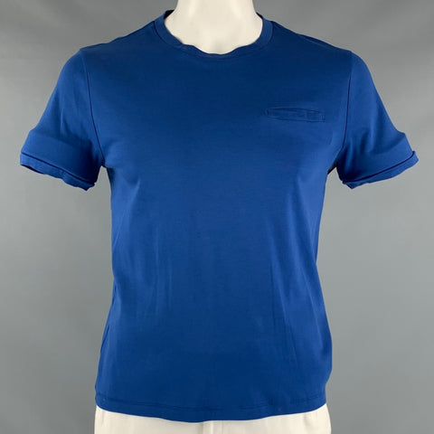 HUGO BOSS Size L Blue Cotton Short Sleeve T-shirt