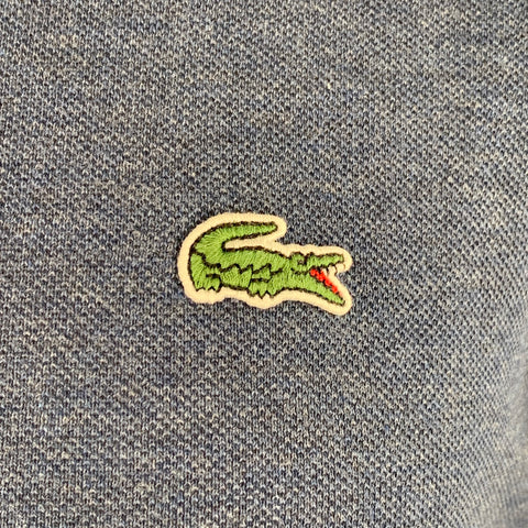 LACOSTE Size S Blue Cotton Half Placket Polo