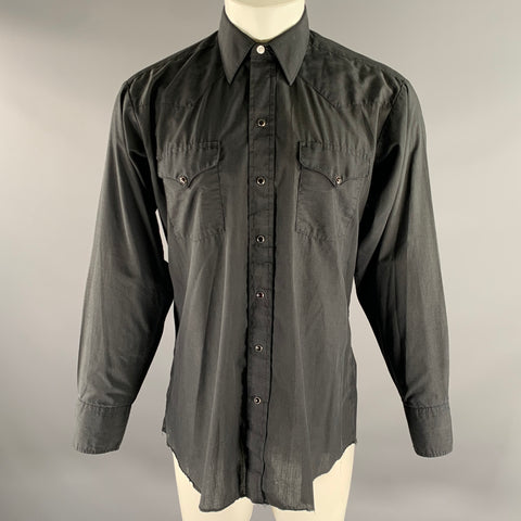 STELLA NEPTUNE Size L Black Brown Cowboys Western Long Sleeve Shirt