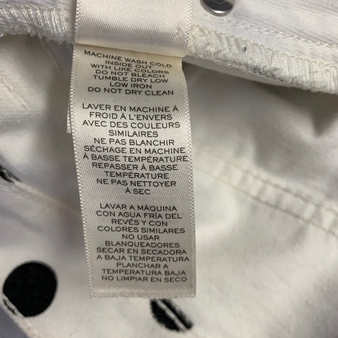 MARC by MARC JACOBS Size 27 White Black Cotton Polka Dot Mini Skirt