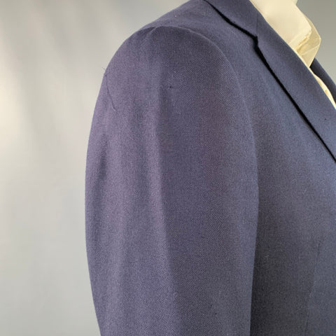 RALPH LAUREN Size 42 Navy Cashmere Twill Notch Lapel Sport Coat